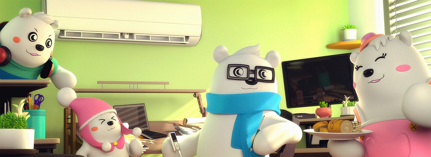 midea空調(diào)北極熊吉祥物設(shè)計(jì)－場(chǎng)景